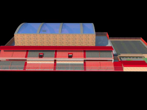 tribune of stadium and mini stadium football 3D Model