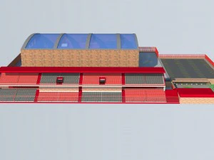 tribune of stadium and mini stadium football 3D Model