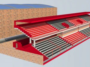 tribune of stadium and mini stadium football 3D Model