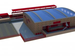 tribune of stadium and mini stadium football 3D Model