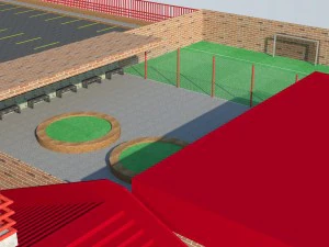 tribune of stadium and mini stadium football 3D Model