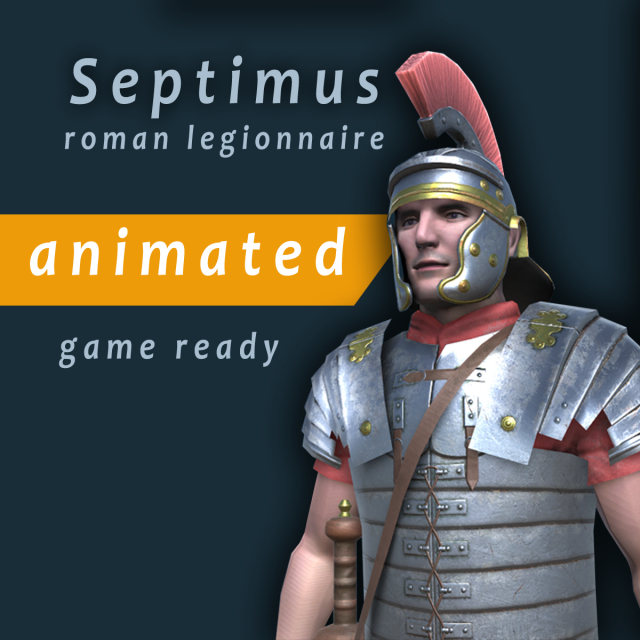 septimus roman legionnaire animated game character Modelo 3D .c4d .max .obj .3ds .fbx .stl .blend 