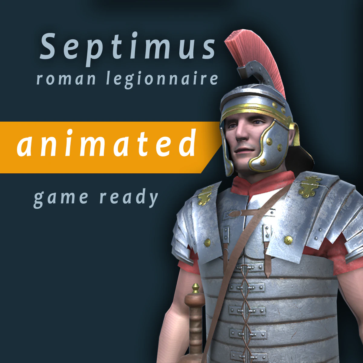 septimus roman legionnaire animated game character 3D Model .c4d .max .obj .3ds .fbx .stl .blend 