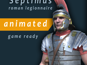 septimus roman legionnaire animated game character Modello 3D