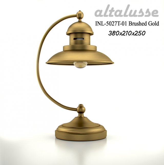 desk lamp altalusse inl-5027t-01 brushed gold 3Dモデル .c4d .max .obj .3ds .fbx .stl .blend 