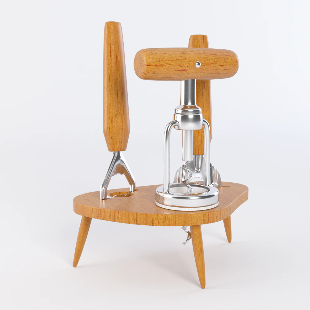 bottle opener - corkscrew 3D Model .c4d .max .obj .3ds .fbx .stl .blend 