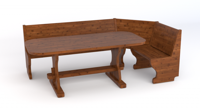 table and bench - wood 3D Model .c4d .max .obj .3ds .fbx .stl .blend 