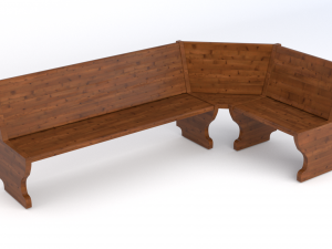 table and bench - wood 3D Model