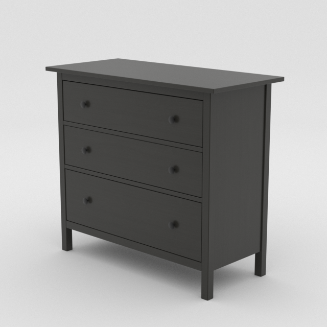 ikea hemnes chest of drawers dark wood Modello 3D .c4d .max .obj .3ds .fbx .stl .blend 