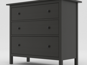 ikea hemnes chest of drawers dark wood Modello 3D