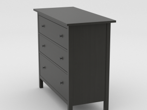 ikea hemnes chest of drawers dark wood Modello 3D