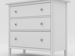 ikea hemnes chest of drawers dark wood Modello 3D
