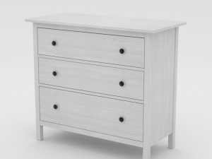 ikea hemnes chest of drawers white wood 3D Model