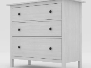 ikea hemnes chest of drawers white wood 3D Model