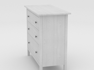 ikea hemnes chest of drawers white wood 3D मॉडल