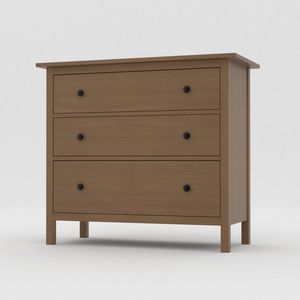 ikea hemnes chest of drawers wood gray 3D Model .c4d .max .obj .3ds .fbx .stl .blend 