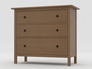 宜家 汉尼斯 抽屉柜 木灰色 3D 模型