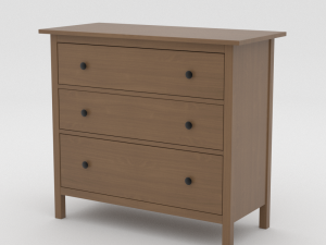 ikea hemnes chest of drawers wood gray 3D 모델
