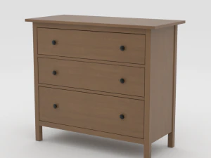ikea hemnes chest of drawers wood gray 3D Model