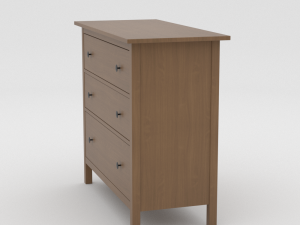 ikea hemnes chest of drawers wood gray 3D 모델