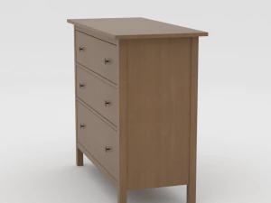 ikea hemnes chest of drawers wood gray 3D Model