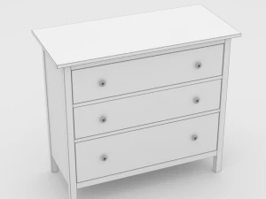 ikea hemnes chest of drawers wood gray 3D Model