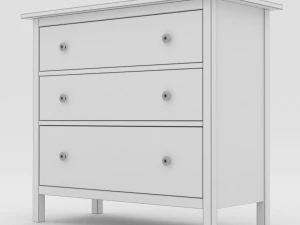 ikea hemnes chest of drawers wood gray 3D Model