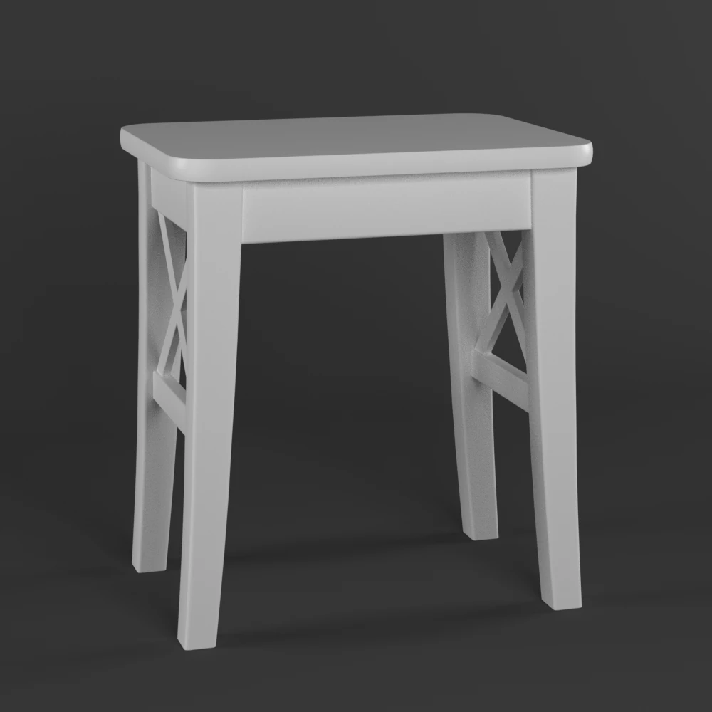 ikea ingolf tabouret white 3D Model .c4d .max .obj .3ds .fbx .stl .blend 