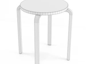 frosta tabouret ikea white 3D Model