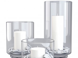 glass candle holder set Model 3D