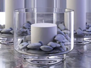 glass candle holder set 3D Model