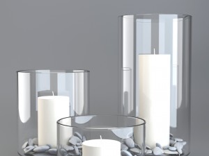 glass candle holder set Model 3D