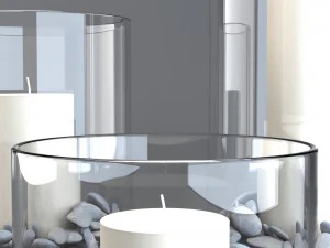glass candle holder set 3D Model