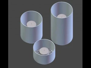 glass candle holder set 3D Model