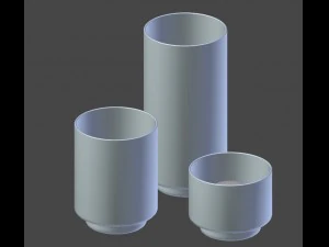 glass candle holder set 3D Model