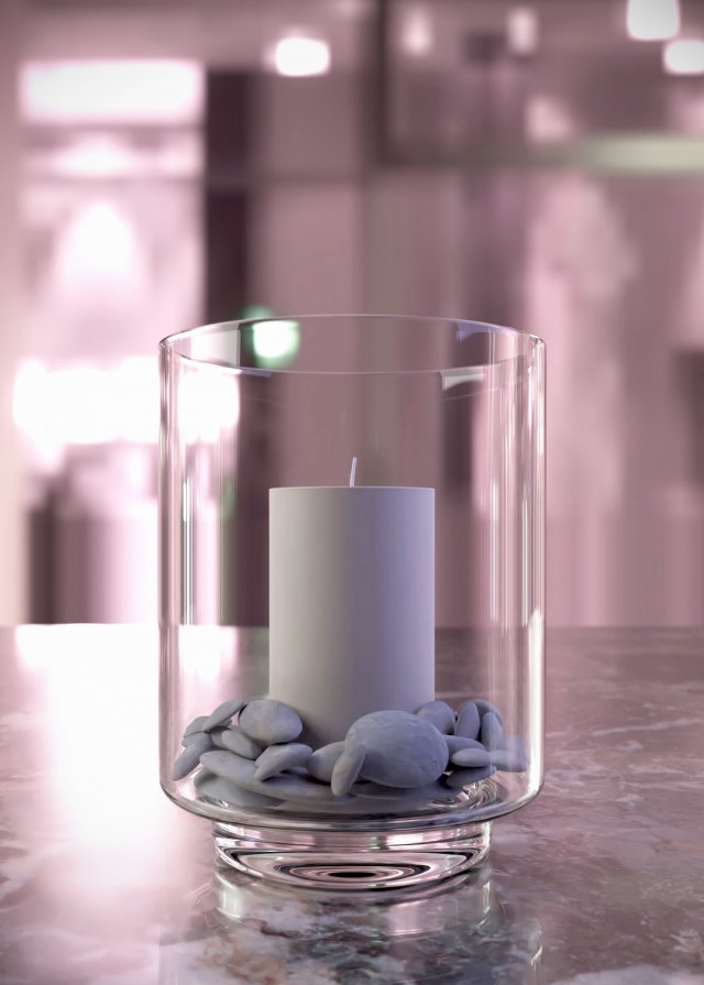 glass candle holder 3D Model .c4d .max .obj .3ds .fbx .stl .blend 