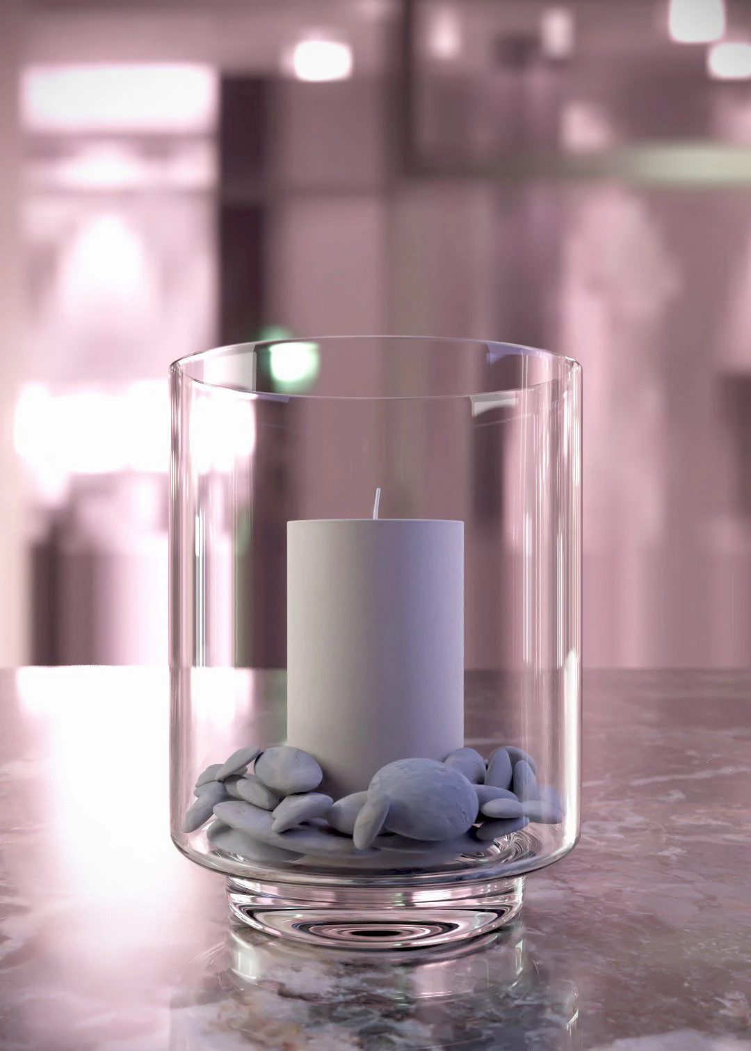 glass candle holder 3D Model .c4d .max .obj .3ds .fbx .stl .blend 