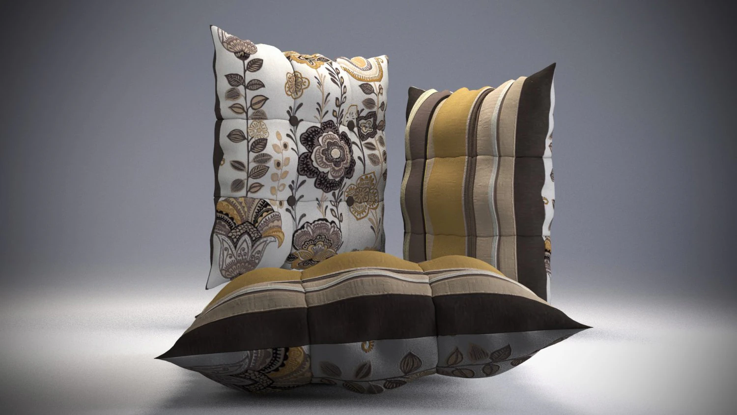 buttoned pillow 3D Model .c4d .max .obj .3ds .fbx .stl .blend 