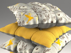 buttoned pillow set 3D Model