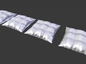 buttoned pillow set 3D मॉडल