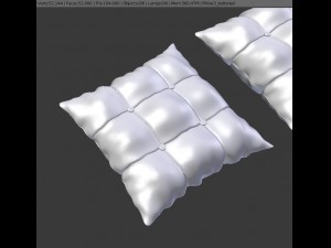 buttoned pillow set 3D मॉडल
