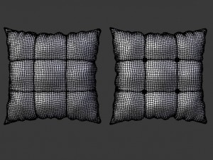 buttoned pillow set 3D मॉडल