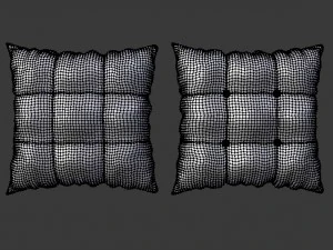 buttoned pillow set 3D Model