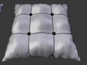 buttoned pillow set 3D मॉडल