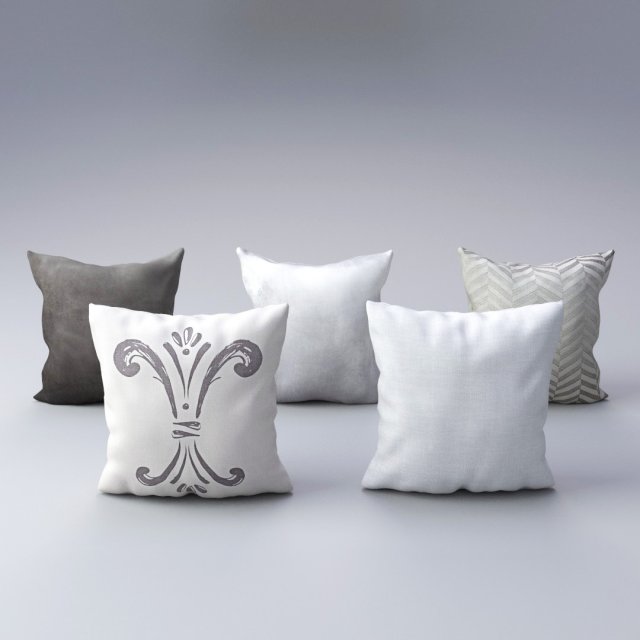 pillow set 2 Model 3D .c4d .max .obj .3ds .fbx .stl .blend 