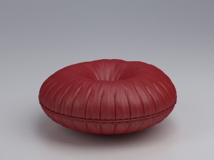 round leather pillow Modello 3D