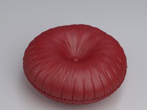 round leather pillow Modello 3D