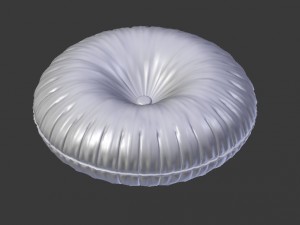 round leather pillow Modello 3D