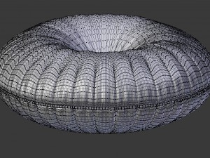round leather pillow Modello 3D