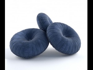 round velvet pillow Modello 3D